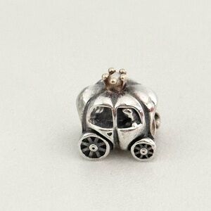 Pandora 925 & 14K Gold Pearl Royal Carriage Rare Retired Bead Charm